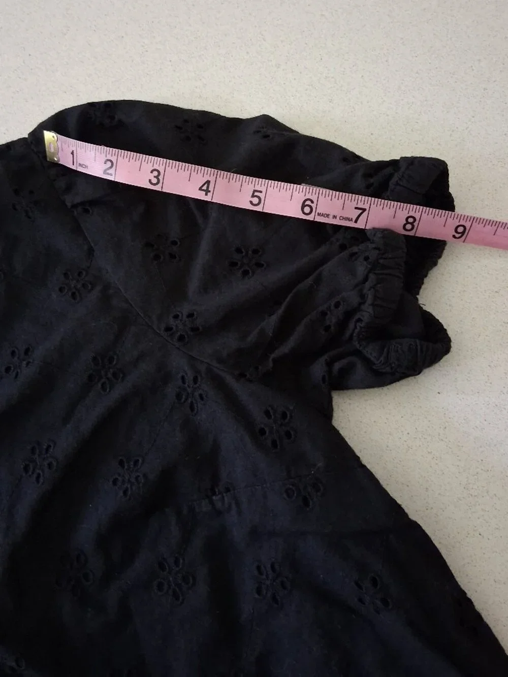 J. Crew Black Eyelet Puff Sleeve Button Down Blouse Women's Size XS